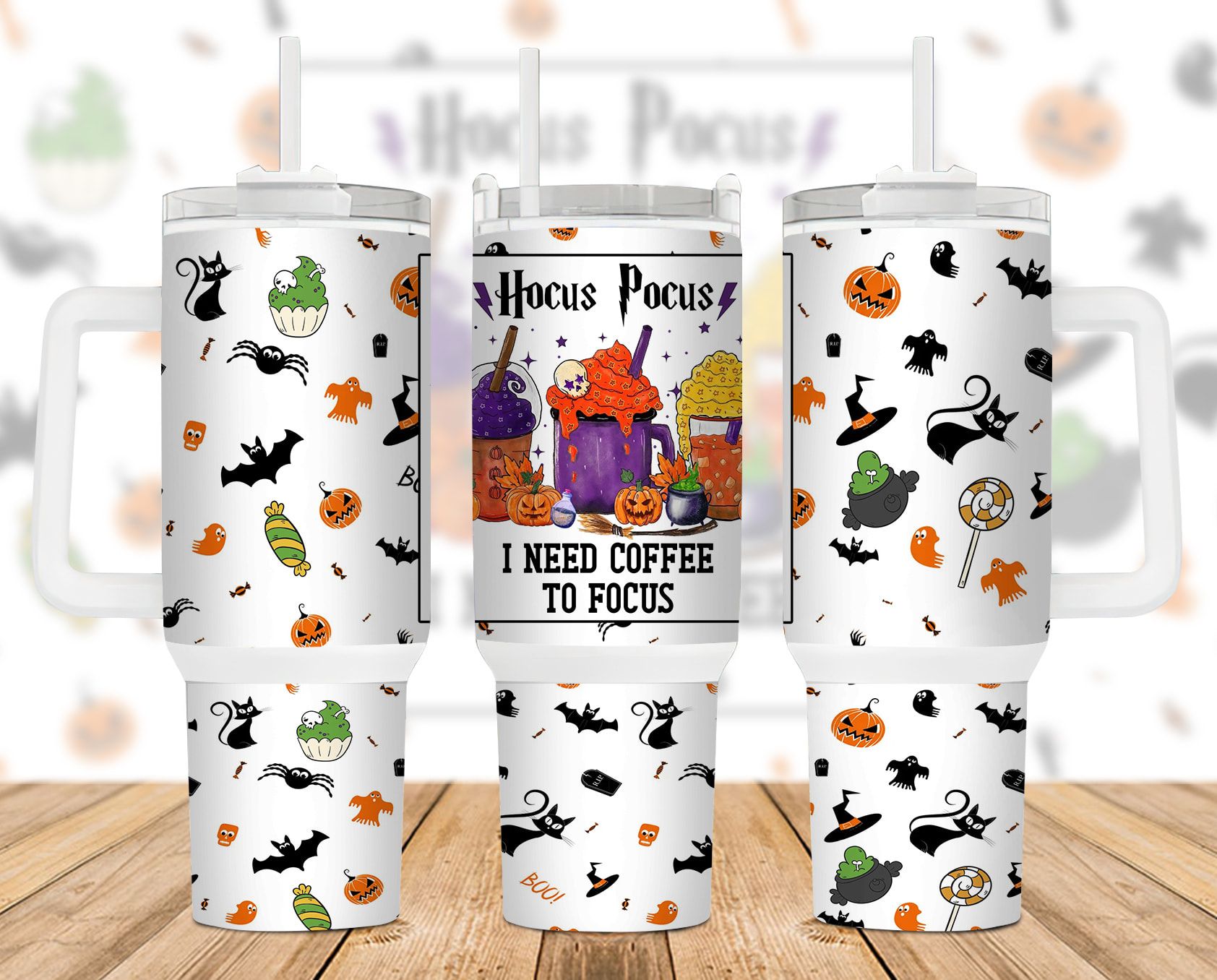 Halloween Characters Hocus Coffee 40 Oz 2 Piece Tumbler Wrap Halloween Characters Hocus Coffee 40 Oz 2 Piece Tumbler Wrap