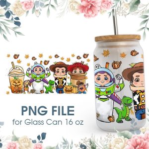 Halloween Coffee Cartoon Toy Story 16 Oz Glass Can Png File