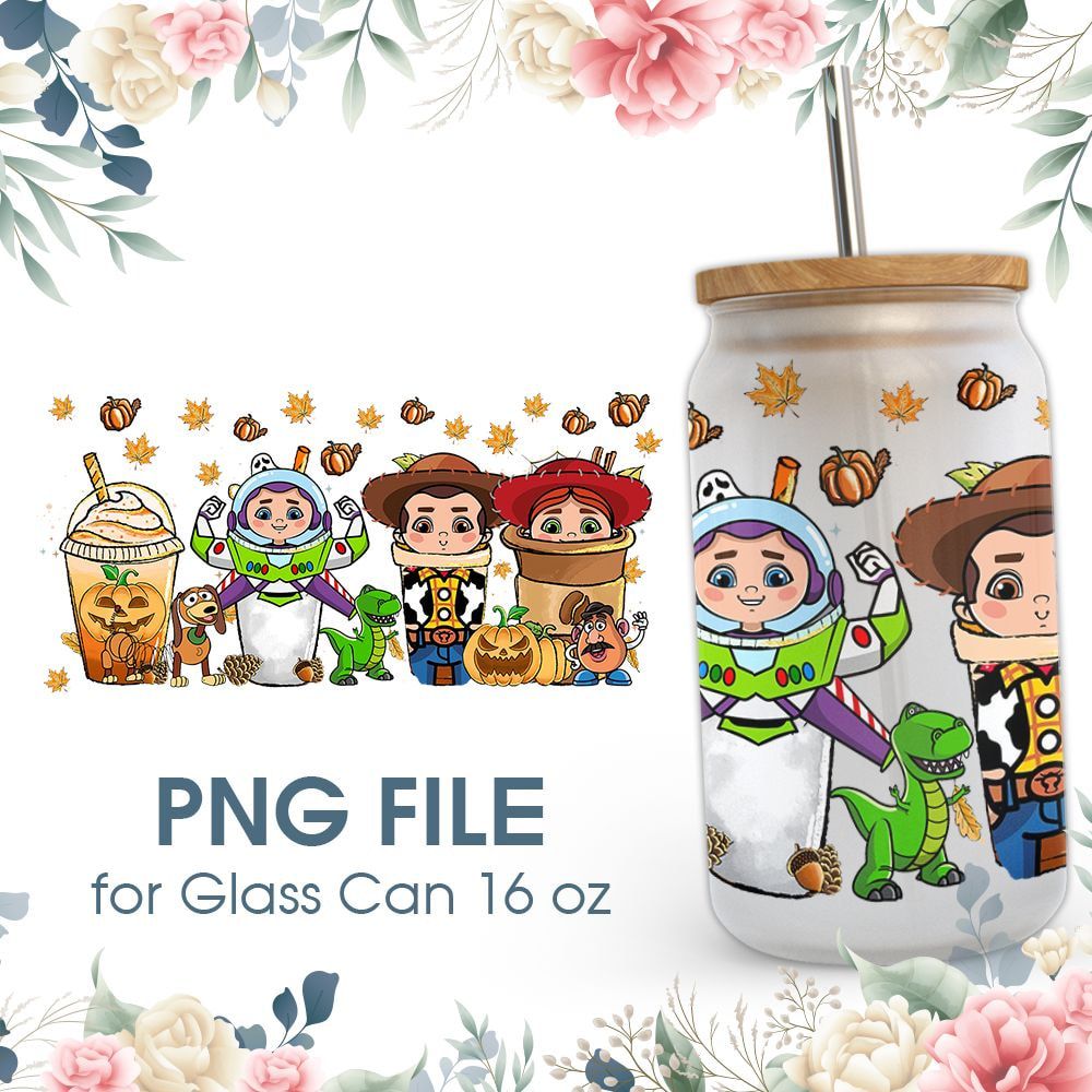 Halloween Coffee Cartoon Toy Story 16 Oz Glass Can Png File Halloween Coffee Cartoon Toy Story 16 Oz Glass Can Png File