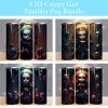 Halloween Creepy Girl Skull Dolls Tumbler Png