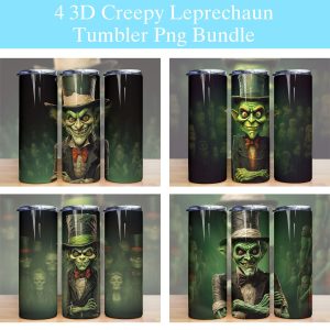 Halloween Creepy Leprechaun Tumbler Png
