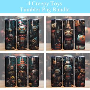 Halloween Creepy Toys Tumbler Png