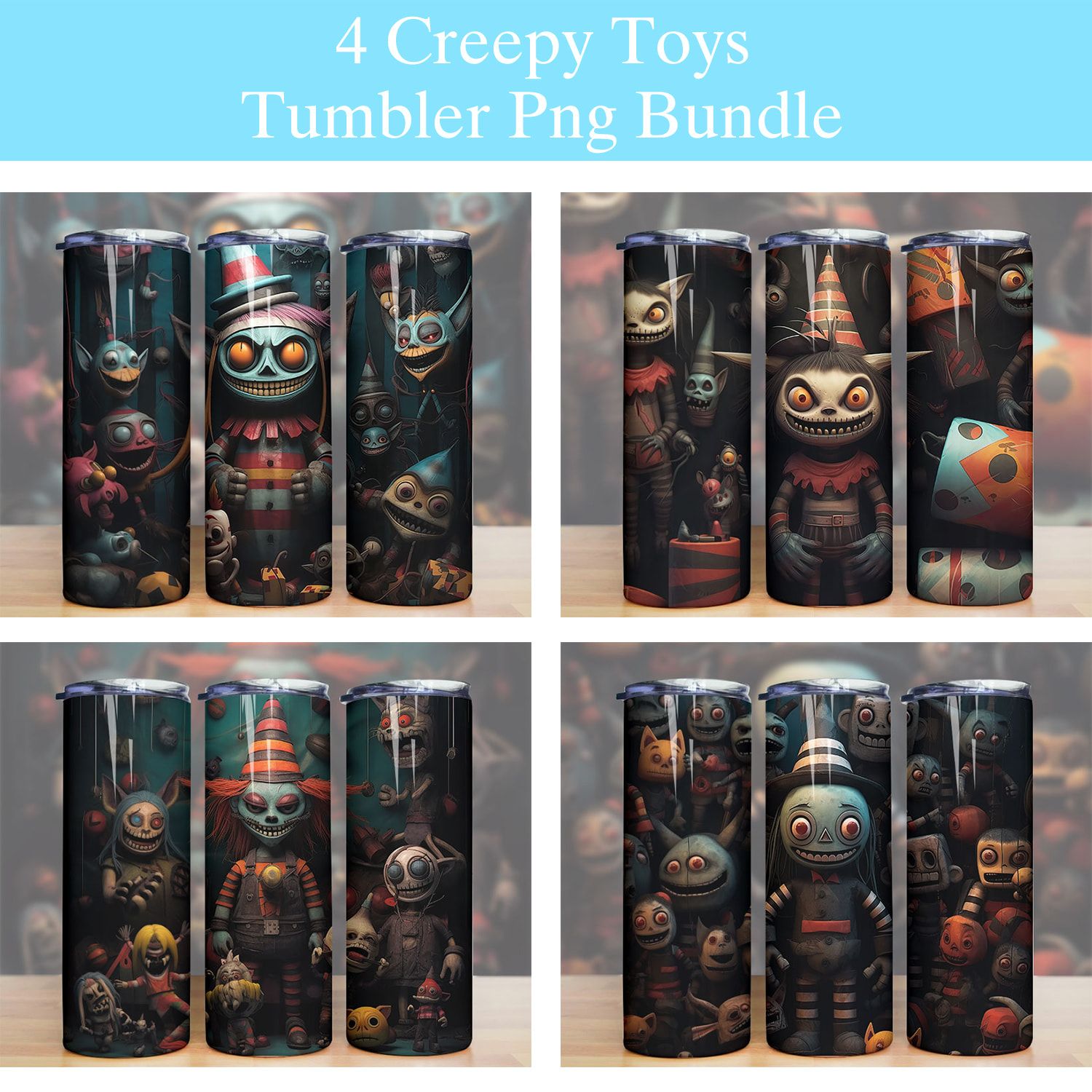 Halloween Creepy Toys Tumbler Png Halloween Creepy Toys Tumbler Png