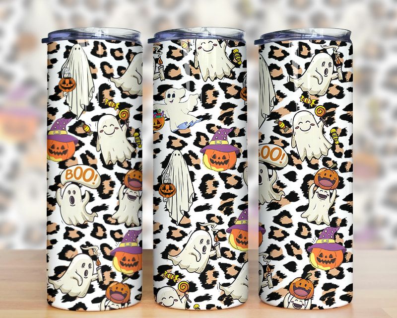 Halloween Ghost Boo Leopard Tumbler Png Halloween Ghost Boo Leopard Tumbler Png