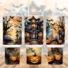 Halloween Haunted House Pumpkins 40 Oz 2 Piece Tumbler Wrap