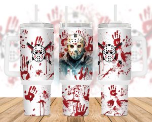 Halloween Horror Characters Jason Voorhees 40 Oz 2 Piece Tumbler Wrap