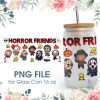 Halloween Horror Friends 16 Oz Glass Can Png File