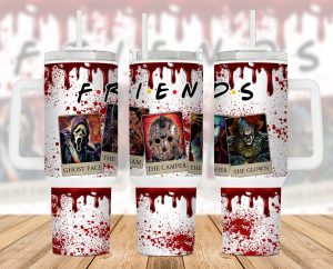 Halloween Horror Friends 40 Oz 2 Piece Tumbler Wrap