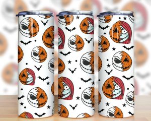 Halloween Horror Jack Sally Faces Tumbler Png