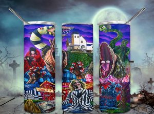 Halloween Horror Movie Beetlejuice Tumbler Png 20oz Skinny Tumbler Png