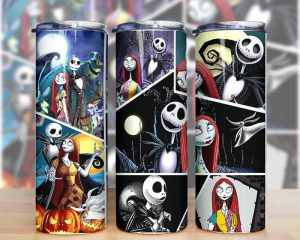 Halloween Movies Characters Jack And Sally Tumbler Png