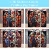 Halloween Skeleton Couple Stained Glass Tumbler Png