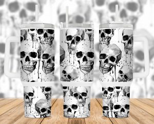 Halloween Skull 40 Oz 2 Piece Tumbler Wrap