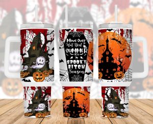 Halloween Spooky Bitch 40 Oz 2 Piece Tumbler Wrap