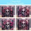 Halloween Sugarskull Roses Tumbler Png