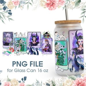 Halloween Witch Cartoon 16 Oz Glass Can Png File