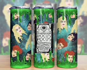 Halloween Witches Hocus Pocus Glitter Tumbler Png