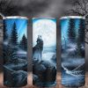 Halloween Wolf Moon Star Tumbler Png 20oz Skinny Tumbler Png