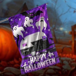 Happy Halloween Camper Garden Flag – 12×18 Garden Flag