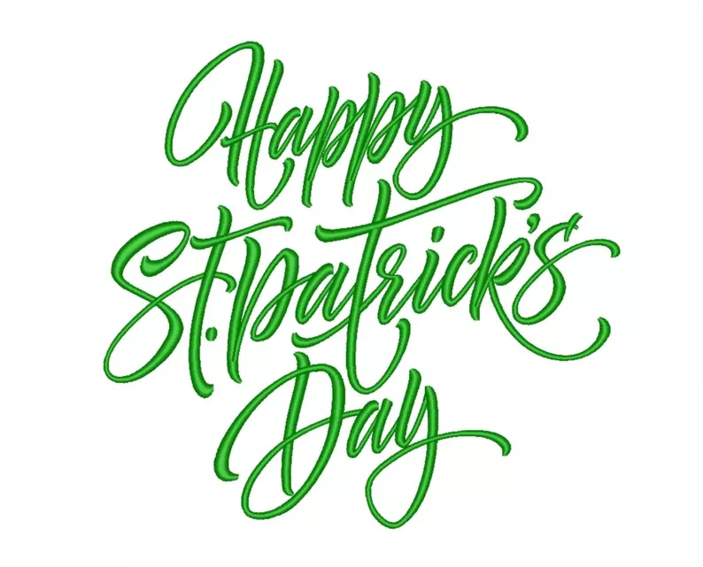 Happy St Patricks Day Embroidery Design Happy St Patricks Day Embroidery Design