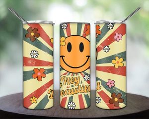 Hey Beautiful Retro Tumbler Png