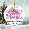 Home Sweet Home Pink Flowers Ornament Png