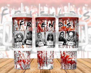 Horror Character Friends 40 Oz 2 Piece Tumbler Wrap