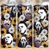 Horror Characters Boho Floral Tumbler Png