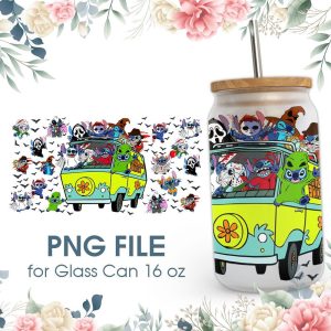 Horror Characters Car 16 Oz Glass Can Png File