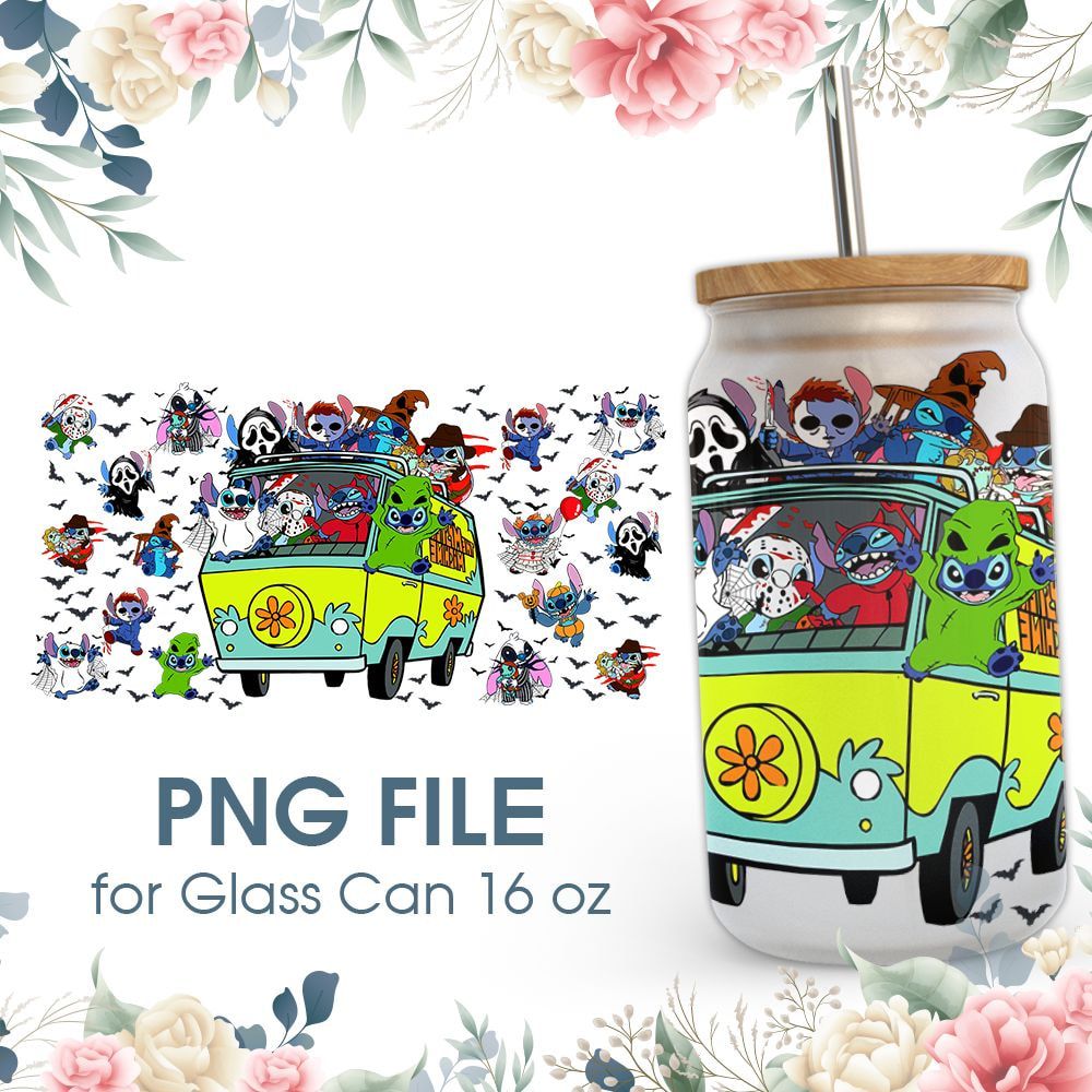 Horror Characters Car 16 Oz Glass Can Png File Horror Characters Car 16 Oz Glass Can Png File