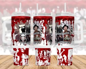 Horror Characters Friends 40 Oz 2 Piece Tumbler Wrap 2