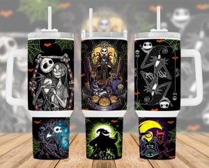 Horror Characters Jack Black 40 Oz 2 Piece Tumbler Wrap