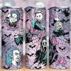 Horror Characters Purple Roses Tumbler Png