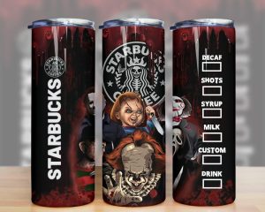 Horror Friends Coffee Halloween Tumbler Png