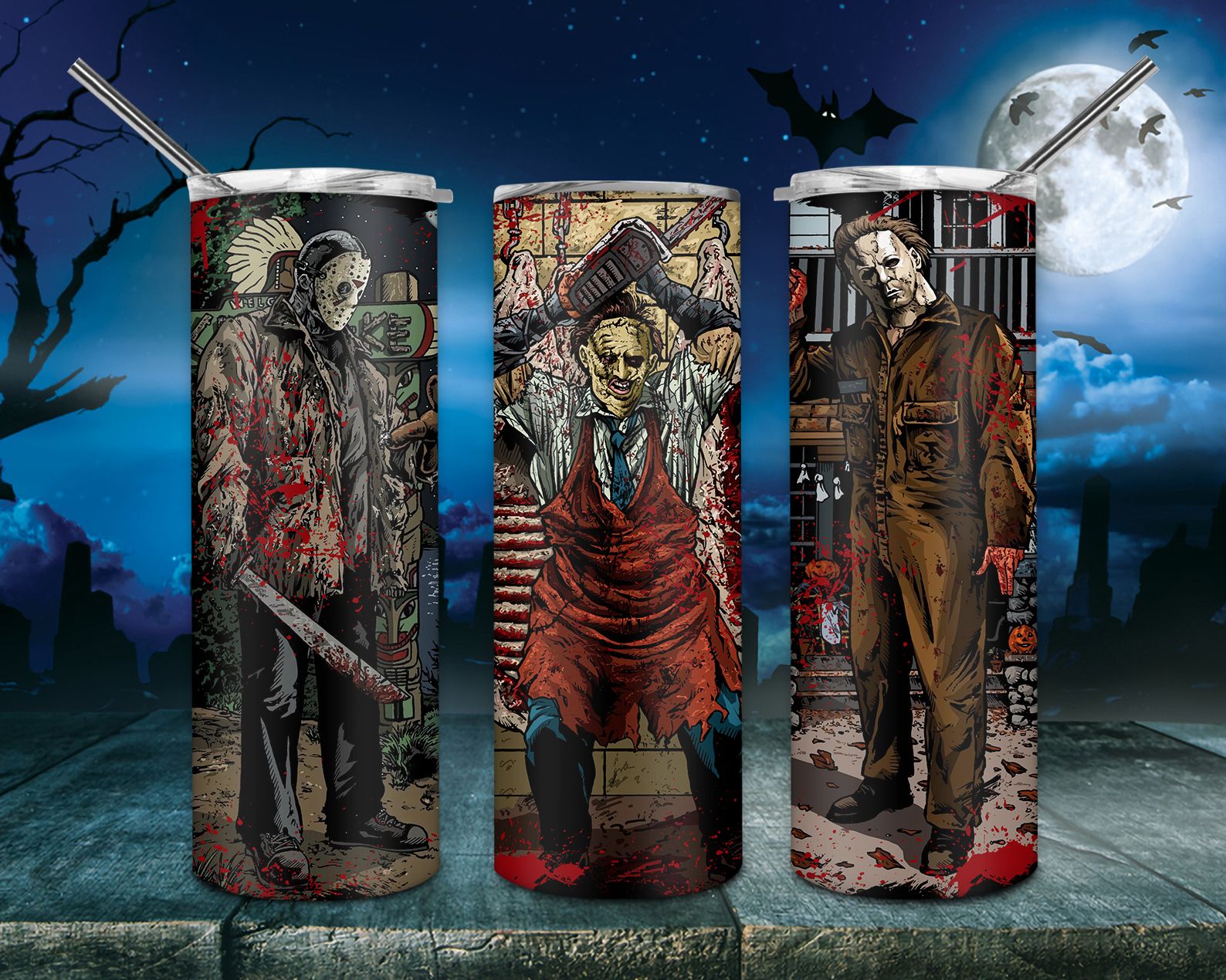 Horror Movie Stars Freddy Krueger Leatherface Michael Myers Tumbler Png 20oz Skinny Tumbler Png Horror Movie Stars Freddy Krueger Leatherface Michael Myers Tumbler Png 20oz Skinny Tumbler Png