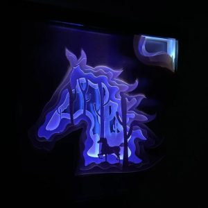 Horse 3D Paper Cut Light Box Template