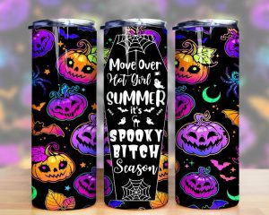 Hot Girl Summer Neon Pumpkins Tumbler Png