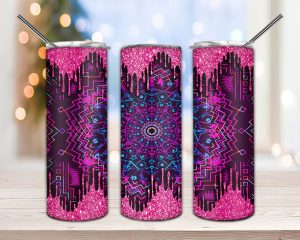 Hot Pink Mandala Tumbler Png