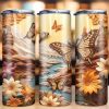 Hyper Detail Of 3d Butterflies Tumbler Png