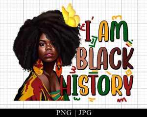 I Am Black History Png Afro Woman Png