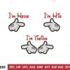 Im His Her Cartoon Gesture Embroidery Design