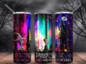 Into The Darkness The Nightmare Before Christmas Tumbler Png 20oz Skinny Tumbler Png