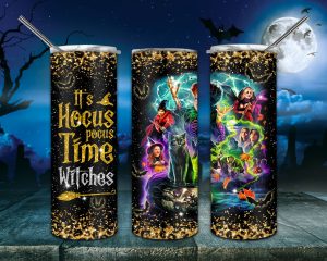 Its Hocus Pocus Time Halloween Tumbler Png 20oz Skinny Tumbler Png