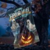 Jack-o-Lantern Black Cat And Ghost Garden Flag – 12×18 Garden Flag