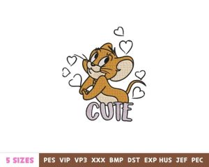 Jerry Cute Mouse Embroidery Design