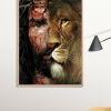 Jesus And Lion Poster Print, Digital Poster Wall Art