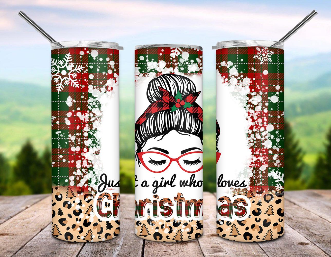 Just a Girl who Loves Christmas Tumbler PNG Just a Girl who Loves Christmas Tumbler PNG