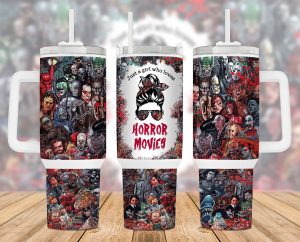 Just A Girl Who Loves Horror Movies 40 Oz 2 Piece Tumbler Wrap