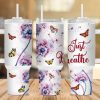 Just Breathe Dandelion Floral 40 Oz 2 Piece Tumbler Wrap