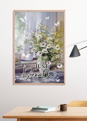 Just Breathe Jesus Poster Print, Digital Poster Wall Art